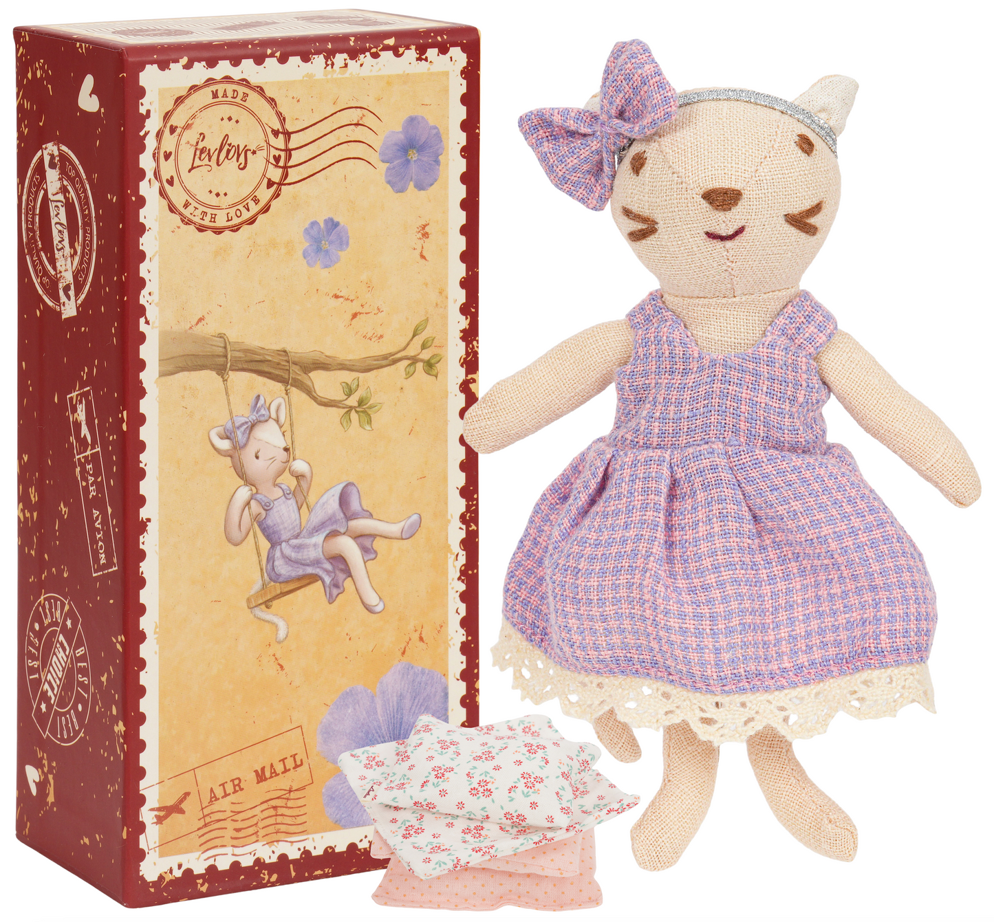 LEVLOVS CAT IN STAMP HOLDER BOX